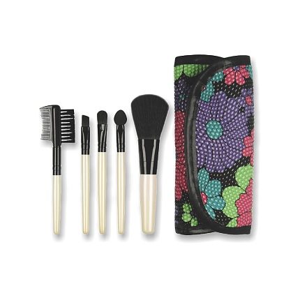 Набор кисточек цветочная коллекция черно-зеленая