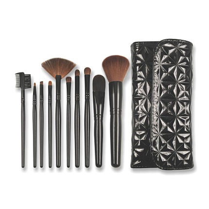 Набор кисточек  серия LUX "Черное золото" (10 шт)