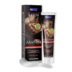 Inelia For Men Увлажняющий Крем Депилятор Inelia Для Мужской Депиляции С Алоэ Вера И D-Пантенолом Для Чувствительной Кожи