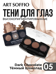 Тени для глаз Soffio Masters 05 Тёмный Шоколад · Dark Chocolate